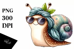 Washed Watercolor Funny Cute Snail with Silk Scarf | Product Image 3