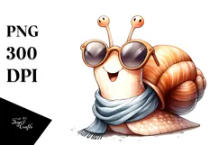 Washed Watercolor Funny Cute Snail with Silk Scarf | Product Image 1