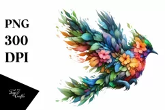 Vibrant Watercolor Bird with Bandana and es, Transparent PNG Product Image 3