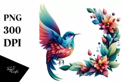 Abstract Vibrant Watercolor Bird PNG Product Image 3