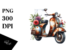 Vintage Rusted Scooter PNG Product Image 1