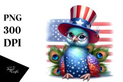 Funny Baby Peacock with USA Colors | Sublimation | Clipart Product Image 3