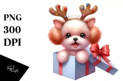Expressive Baby Watercolor Poodle, Pastel Colors PNG Product Image 3