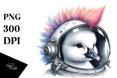 Cute Swan Astronaut PNG Product Image 1