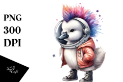 Cute Swan Astronaut PNG Product Image 1