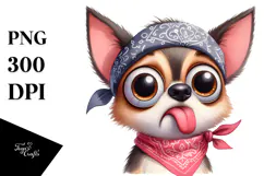 Cute Dog with Bandana, Transparent PNG Product Image 1