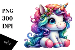 Vibrant Unicorn Drawing Inspired by PNG Product Image 1