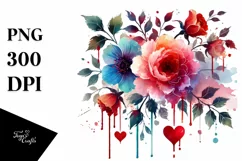 Colorful Flower Sketches PNG Product Image 1
