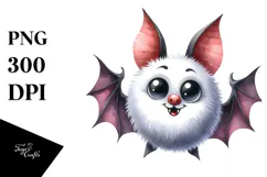 Watercolor Funny Simple Image with Bat PNG Product Image 1