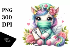 Cute Baby Unicorn with Nurse Mask Product Image 1