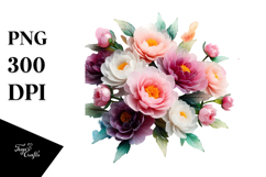 Material Peonies Watercolor Splash PNG Product Image 1