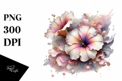 Glossy Shiny Pastel Petunia with Golden Insertions | Product Image 1