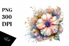 Glossy Shiny Pastel Petunia with Golden Insertions | Product Image 1