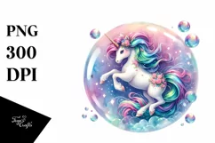 Colorful Unicorn Twirling in a Bubble | Clipart Product Image 3