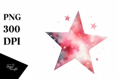 Whimsical Star in Watercolor PNG Product Image 1