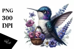 Gothic Baby Hummingbird with Flower Basket Product Image 1