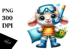 Playful Baby Lamb in Watercolor Product Image 1