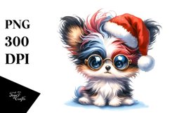 Expressive Baby Watercolor Papillon, Crazy Haircut PNG Product Image 1