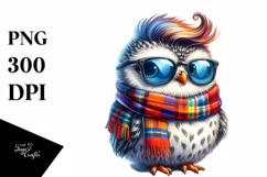 Cute Baby Owl Winter PNG Product Image 3