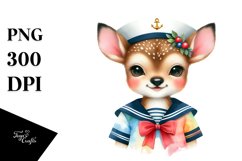 Colorful Deer Sailor Suit | Sublimation | Clipart Product Image 3
