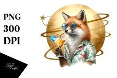 Fox with Cocktail PNG Product Image 1