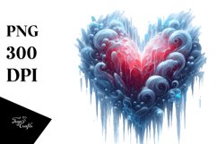 Icy Paintbrush Style Heart Digital Painting PNG Product Image 1