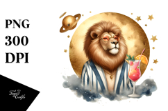 Watercolor Painting Lion PNG Product Image 1