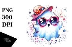 Tiny Cute Ghost with Glam Accessories PNG Product Image 1