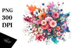 Skull with Butterfly Silhouettes PNG Product Image 1