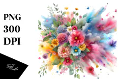 Skull with Butterfly Silhouettes PNG Product Image 1