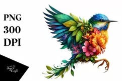 Vibrant Watercolor Bird, Transparent PNG Product Image 1