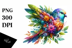 Vibrant Watercolor Bird, Transparent PNG Product Image 3