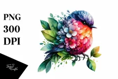 Vibrant Watercolor Bird, Transparent PNG Product Image 1