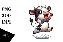 Excited Holstein Cow PNG Product Image 1