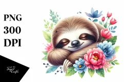 Colorful Cute Baby Sloth | Sublimation | Clipart Product Image 1