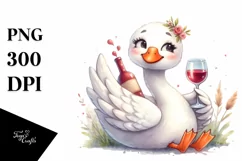 Whimsical Swan of Wine Clipart Product Image 3