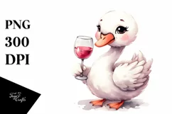 Whimsical Swan of Wine Clipart Product Image 3