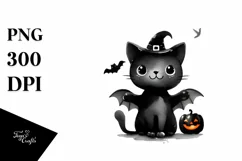Funny Black Cat Clipart, PNG Product Image 3
