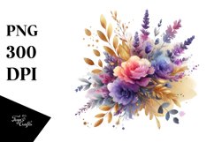 Colorful Bouquet with Lavender Splash | Sublimation Clipart Product Image 3
