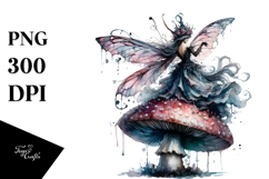 Gothic Fairy on the Moon PNG Product Image 1