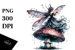 Gothic Fairy on the Moon PNG Product Image 1