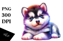 Expressive Baby Siberian Husky, Transparent PNG Product Image 1