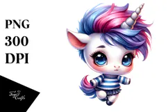 Baby Unicorn Watercolor Drawing in Style Product Image 1