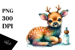 Vibrant Baby Elk | Sublimation | Clipart. Product Image 1