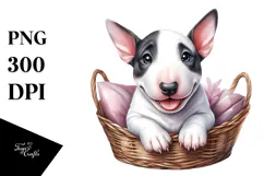 Watercolor Baby Bull Terrier PNG Product Image 1
