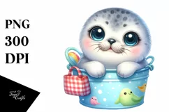 Colorful Baby Harp Seal Clipart Product Image 3