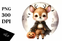 Cute Baby Deer on Halloween PNG Product Image 1