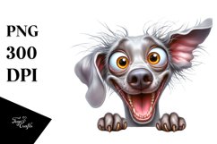 Crazy Fur Weimaraner Watercolor Clipart Product Image 1