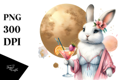 Bunny with Cocktail PNG Product Image 1