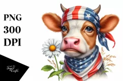 Bored Housewife Cow with Daisy | Clipart Product Image 3